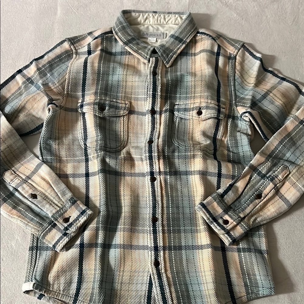 Outerknown Blanket Shirt Grey Mist Bienvenido Plaid